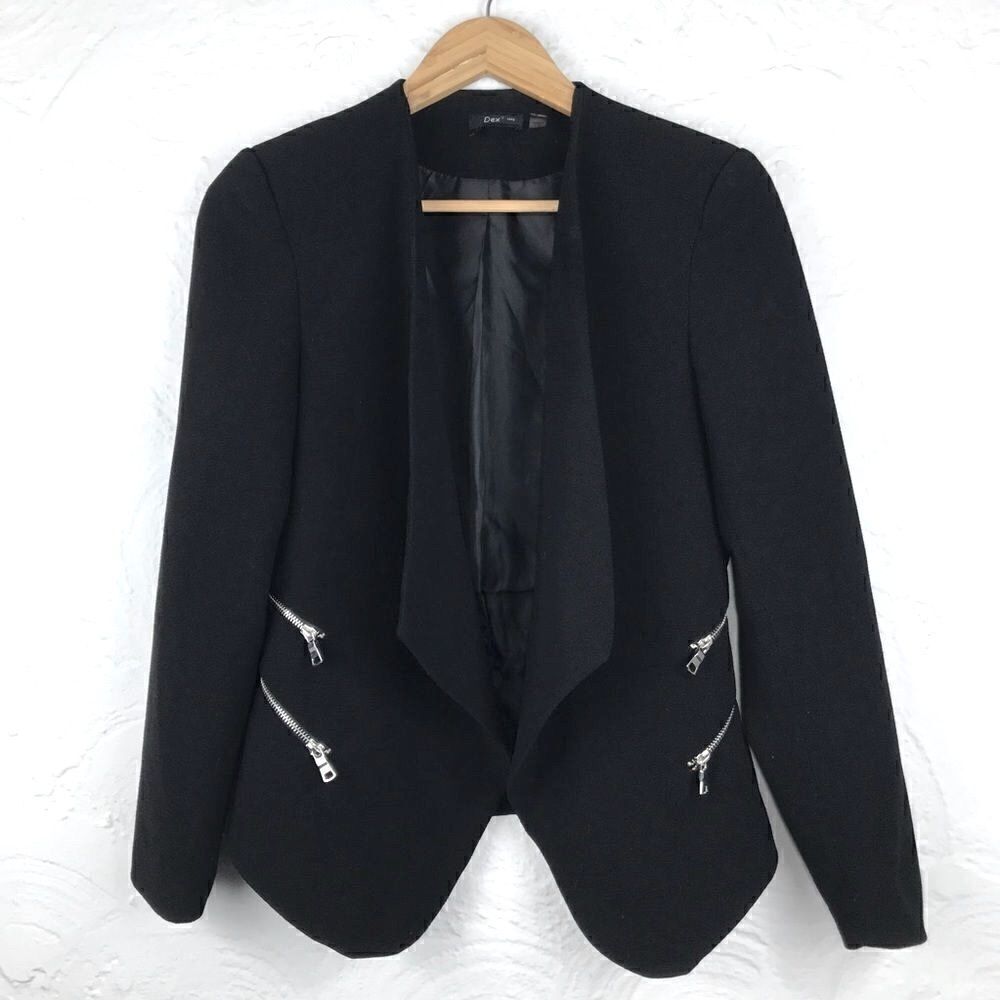 Dex exposed zipper Black Blazer